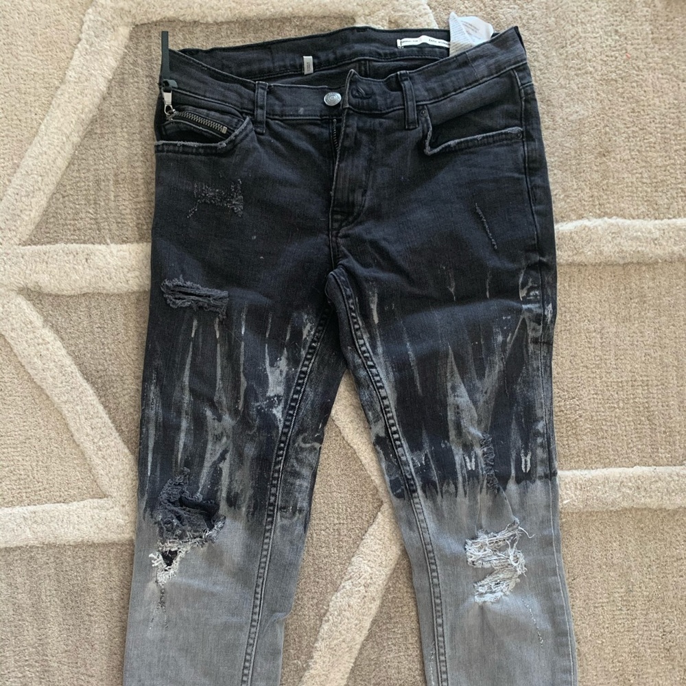Zara ribbed 3/4 Moto Street style jeans size 2